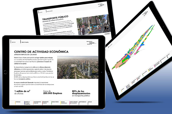 Desarrollo app iPad exposición proyecto Madrid Nuevo Norte - GRUPO INK Agencia de Eventos